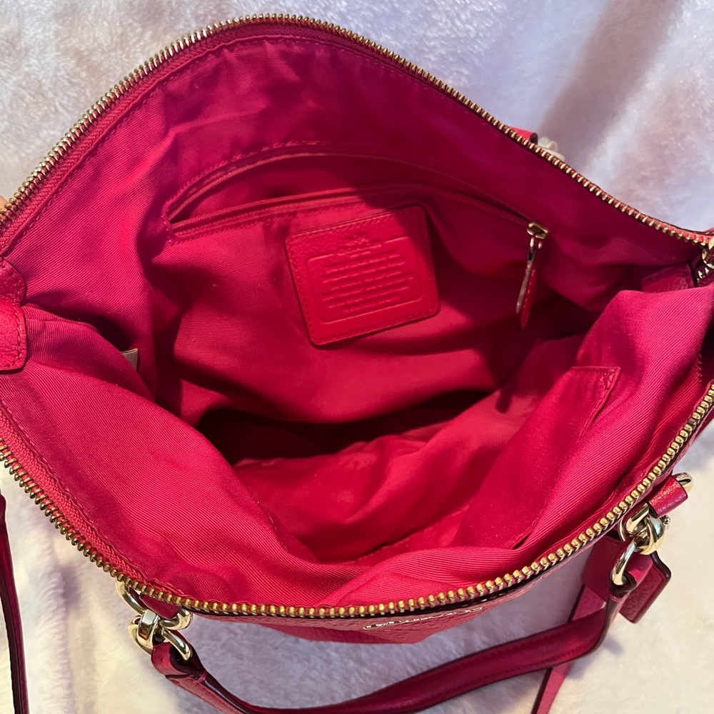 Hot pink coach purse. Medium size